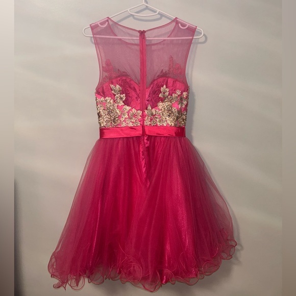 MoriLee HOT pink formal dress homecoming, prom, formal size 0 - Picture 4 of 15